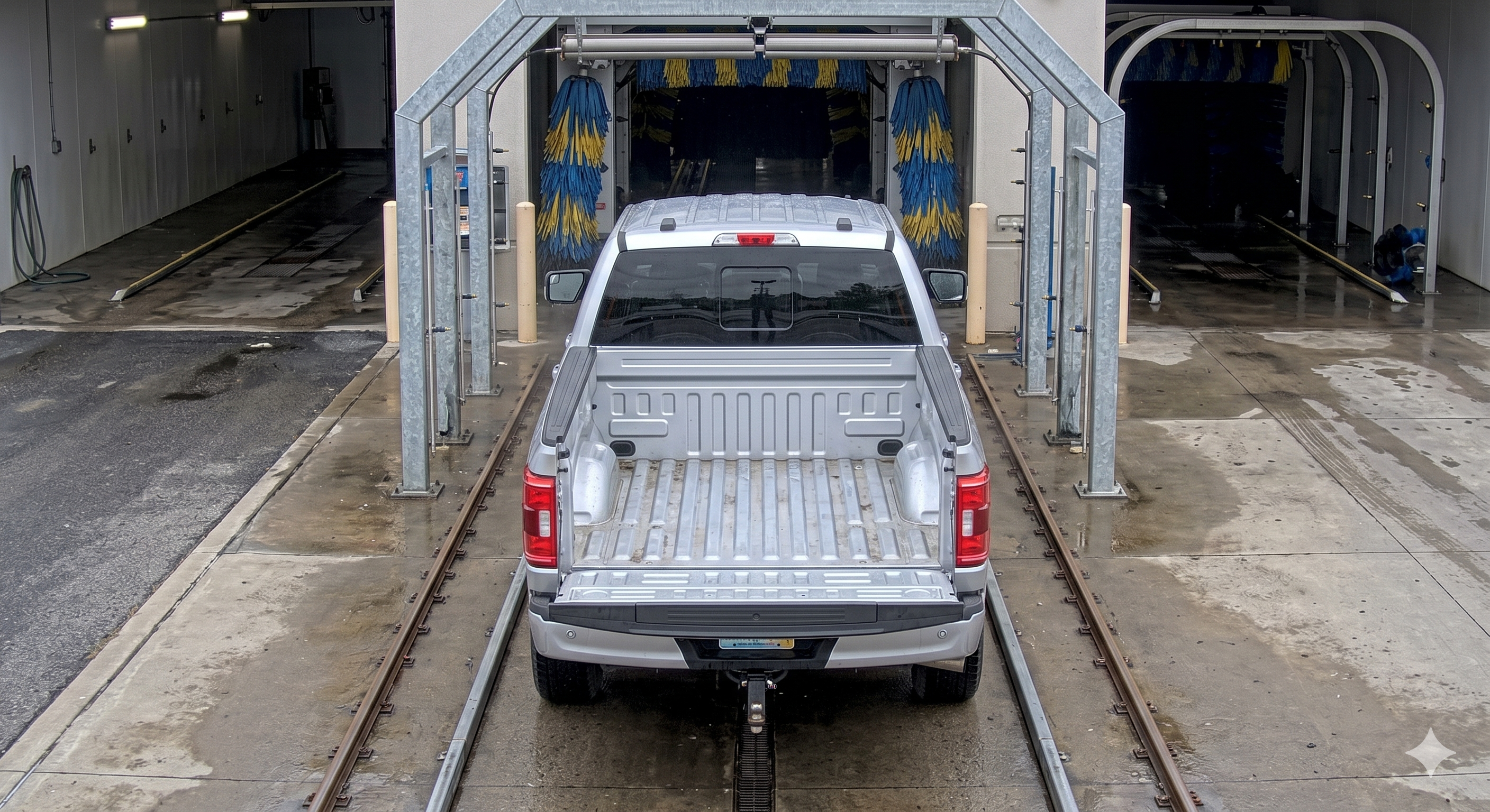 Pickup with tailgate down